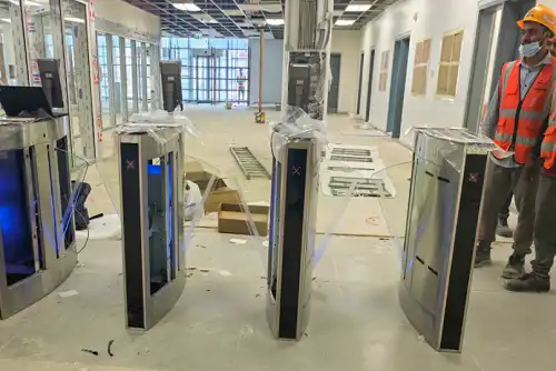 anti-collision flap barrier turnstile for safe entry